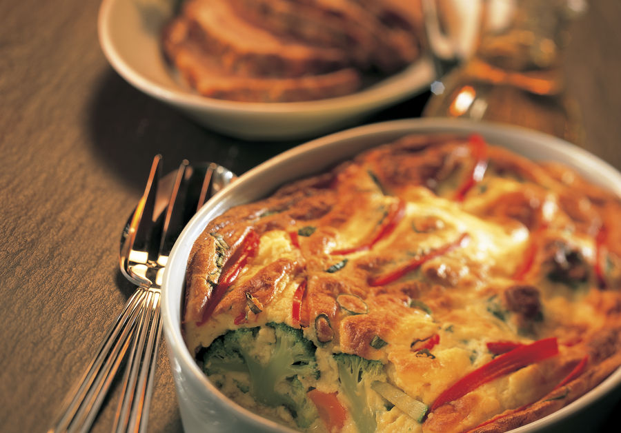 Groentesoufflé met Gruyère AOP en Emmentaler AOP