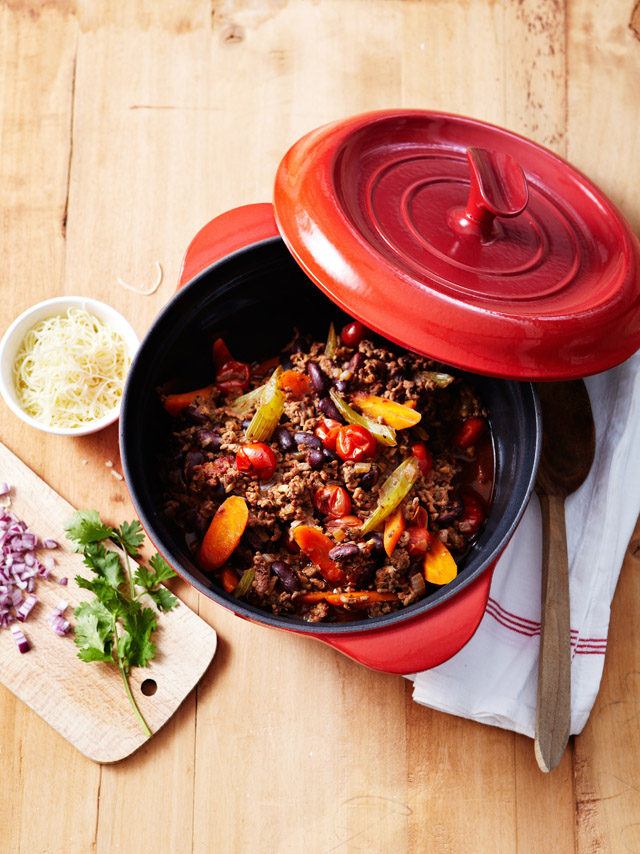 Chili con carne met Gruyère AOP