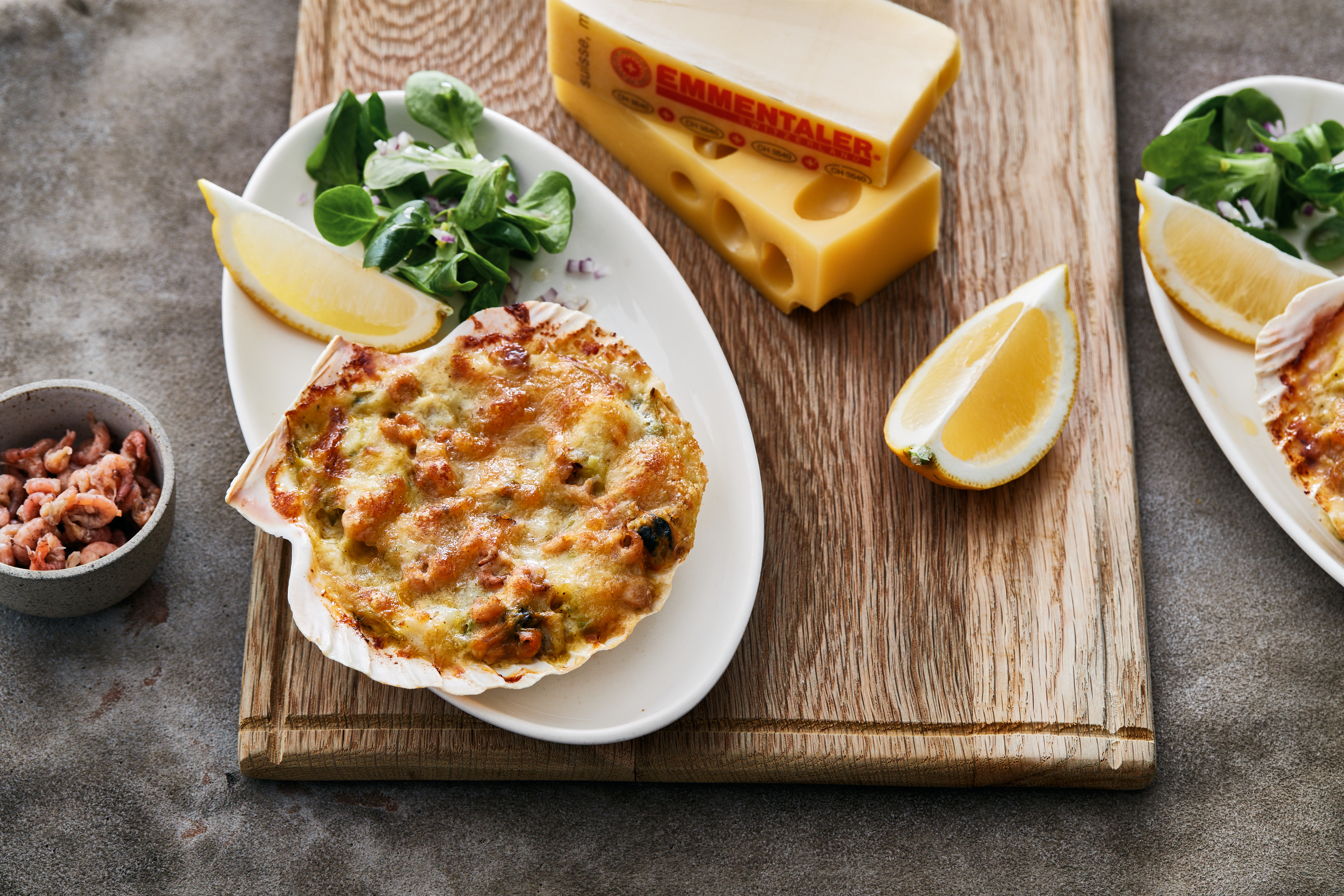 Visschelp op oostendse wijze gegratineerd met Emmentaler AOP Classic